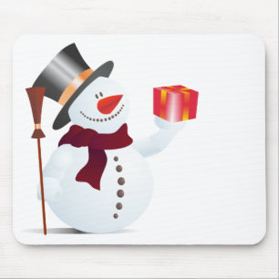 Schneemann / Snowman voor Kerstmis / X-mas Muismat