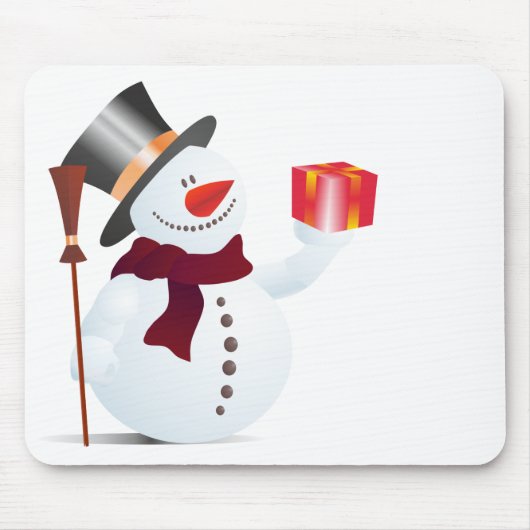 Schneemann / Snowman voor Kerstmis / X-mas Muismat (Voorkant)