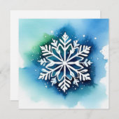 Schneestern auf Aquarell Hintergrund - türkis grün (Voorkant / Achterkant)