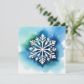 Schneestern auf Aquarell Hintergrund - türkis grün (Staand voorkant)