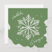 Schneestern auf grünem Hintergrund - Prägeoptik (Voorkant / Achterkant)