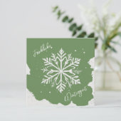 Schneestern auf grünem Hintergrund - Prägeoptik (Staand voorkant)