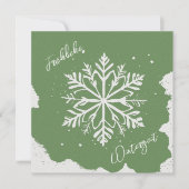 Schneestern auf grünem Hintergrund - Prägeoptik (Voorkant)