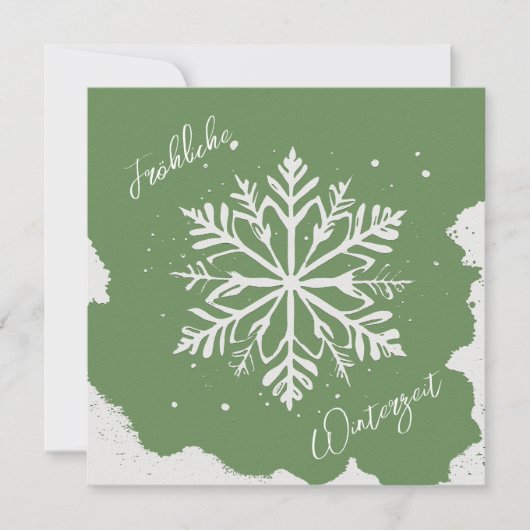Schneestern auf grünem Hintergrund - Prägeoptik (Voorkant)