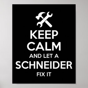 Schneider Funny Achternaam Verjaardag Family Tree  Poster