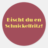 Schnickelfritz Ronde Sticker (Voorkant)