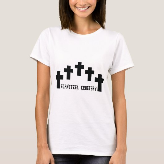 schnitzel cemeterkruis t-shirt (Voorkant)