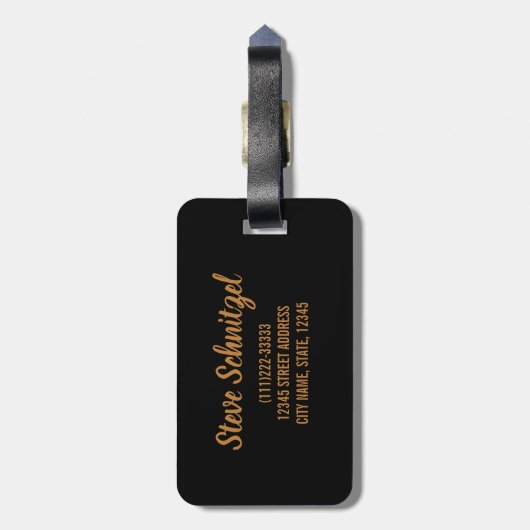 Schnitzel Elke dag Funny Cutlet Escalope Design Bagagelabel (Achterkant verticaal)