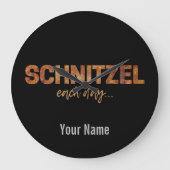 Schnitzel Elke dag Funny Cutlet Escalope Design Grote Klok (Voorkant)