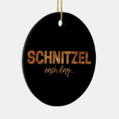 Schnitzel Elke dag Funny Cutlet Escalope Design Keramisch Ornament (Rechts)