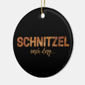 Schnitzel Elke dag Funny Cutlet Escalope Design Keramisch Ornament (Links)