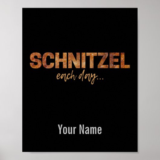 Schnitzel Elke dag Funny Cutlet Escalope Design Poster (Voorkant)