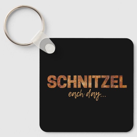 Schnitzel Elke dag Funny Cutlet Escalope Design Sleutelhanger (Voorkant)
