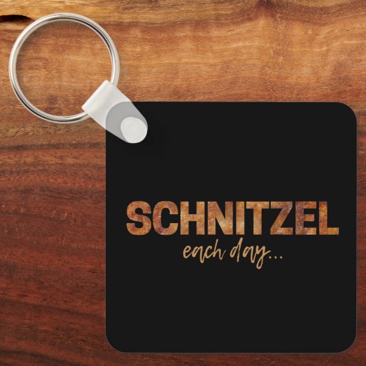 Schnitzel Elke dag Funny Cutlet Escalope Design Sleutelhanger (Voorkant)