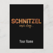 Schnitzel Elke Dag Grappige Cutlet Escalope Ontwer Feestdagenkaart (Voorkant)