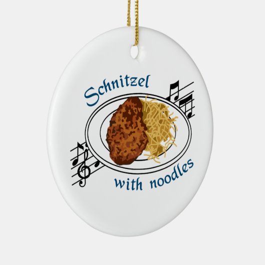 Schnitzel met noedels keramisch ornament (Rechts)