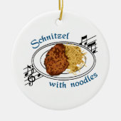 Schnitzel met noedels keramisch ornament (Voorkant)