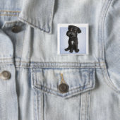 Schnoedle (zwart) vierkante button 5,1 cm (In situ)
