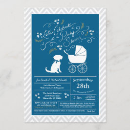 Schnole Dog Baby shower Boy Blue Kaart