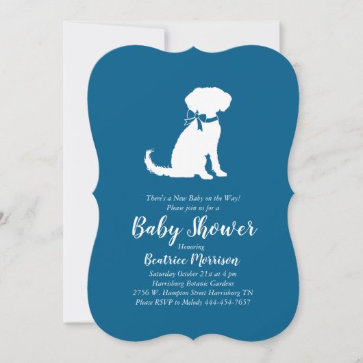 Schnole Dog Baby shower Boy Blue Kaart (Voorkant)