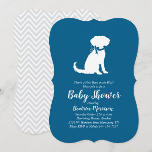 Schnole Dog Baby shower Boy Blue Kaart