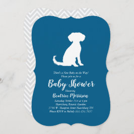 Schnole Dog Baby shower Boy Blue Kaart