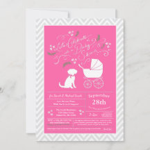 Schnole Dog Baby shower Girl Pink