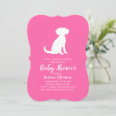 Schnole Dog Baby shower Girl Pink Kaart (Staand voorkant)