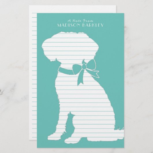 Schnole Dog Puppy Briefpapier (Voorkant / Achterkant)