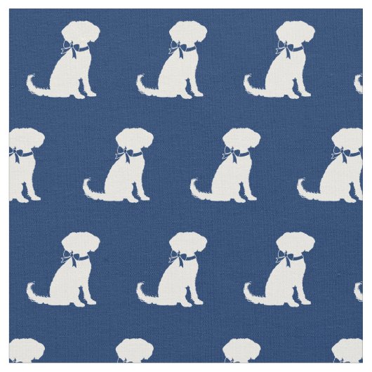 Schnole Dog Silhouette Pet Navy Blue Stof (Close Up)