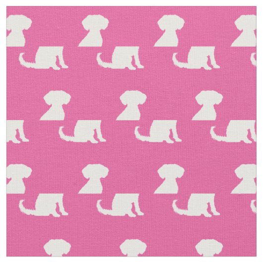 Schnole Dog Silhouette Pet Pink Stof (Close Up)