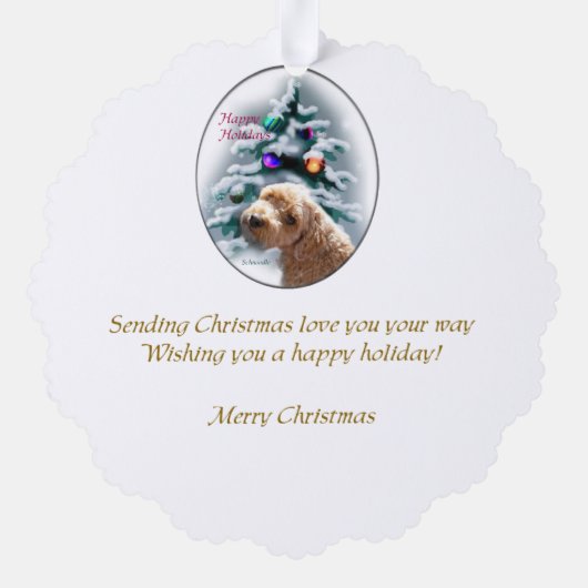 Schnole kerstcadeaus ornament kaart (Achterkant)