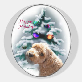 Schnole kerstcadeaus ronde sticker