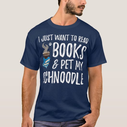 Schnoodle Avid Boek Lezer Grappige Hond Mam Gift T-shirt (Voorkant)
