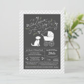 Schnoodle Dog Baby shower Neutraal Kaart (Staand voorkant)