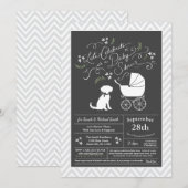 Schnoodle Dog Baby shower Neutraal Kaart (Voorkant / Achterkant)