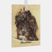 Schnoodle Dog Glass Ornament (Voorkant Rechts)