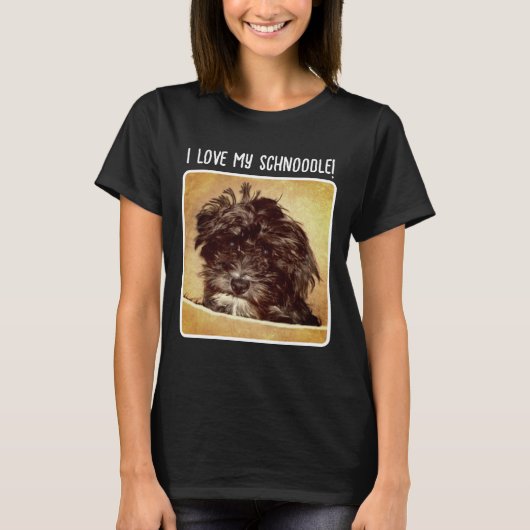Schnoodle Dog Vrouwen Zwart Basic T-shirt (Voorkant)