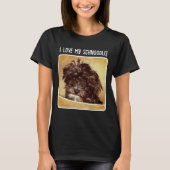 Schnoodle Hond Dames Zwart Basis T-shirt (Voorkant)