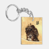Schnoodle Hond Dubbelzijdig Sleutelhanger (Voorkant Links)
