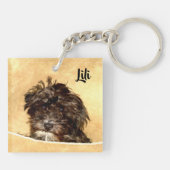 Schnoodle Hond Dubbelzijdig Sleutelhanger (Achterkant)