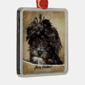 Schnoodle hond metalen ornament (Rechts)