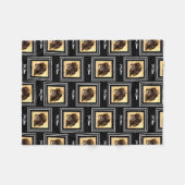 Schnoodle Hond Zwart Fleece Deken (Voorkant (Horizontaal))