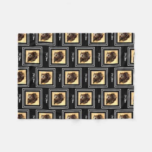 Schnoodle Hond Zwart Fleece Deken (Voorkant (Horizontaal))