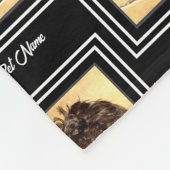 Schnoodle Hond Zwart Fleece Deken (Hoek)