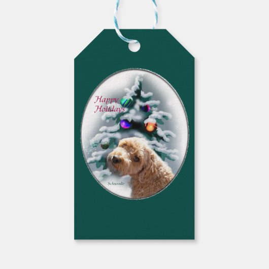 Schnoodle kerst cadeaulabel (Achterkant)