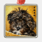 Schnoodle Premium Vierkant Ornament (Voorkant)