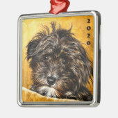 Schnoodle Premium Vierkant Ornament (Links)