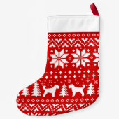 Schnoodle Silhouettes Rood en Wit Patroon Schattig Kleine Kerstsok (Achterkant)