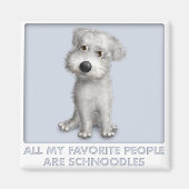 Schnoodle (wit) Favoriet Magneet (Voorkant)